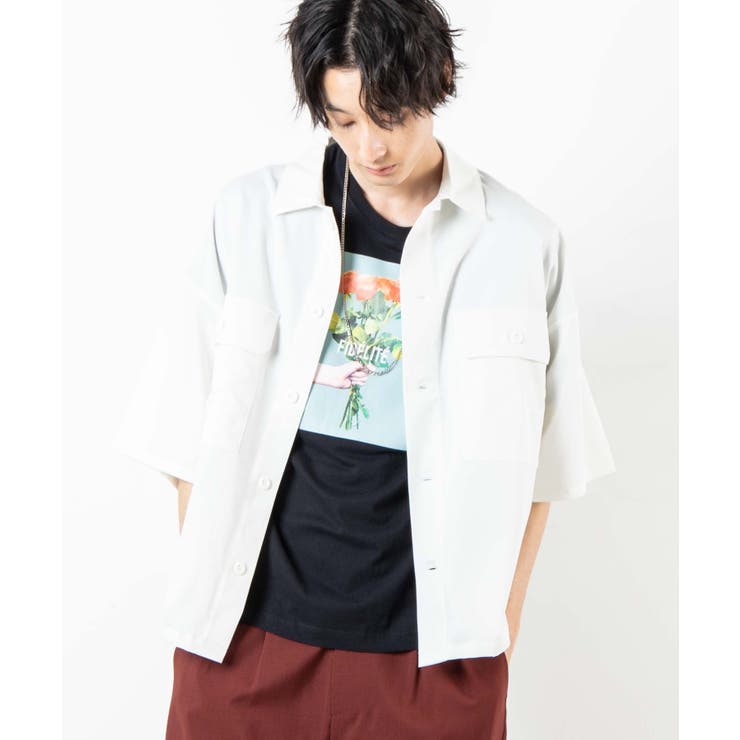 ホワイト | ビッグポケット5分袖CPOシャツ 515033 | WEGO【MEN】