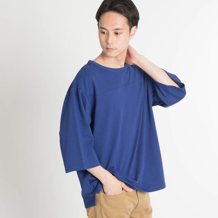 Veritecoeur ドロップショルダーシャツ ドロップショルダーフットボール7分袖Tシャツ BR18SM03-M005