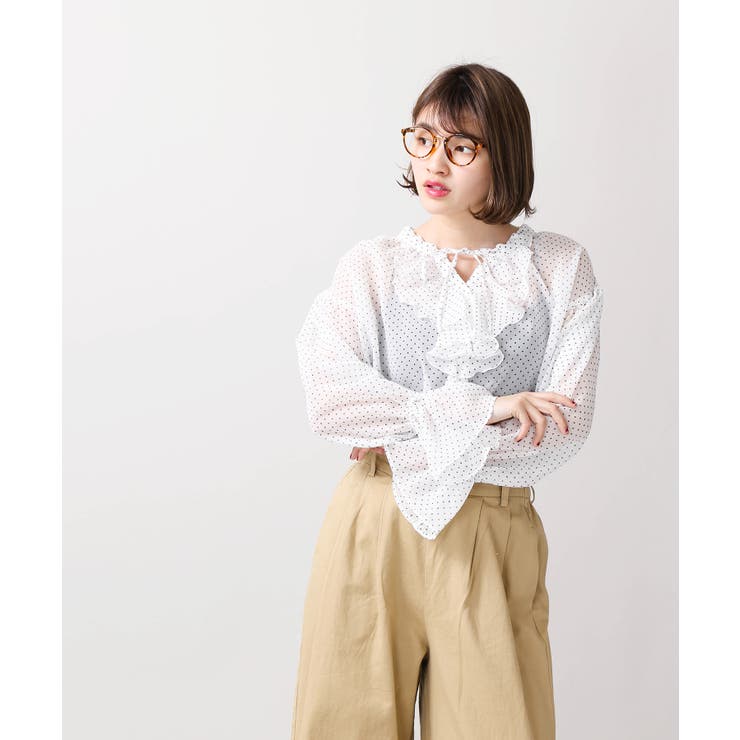 低身長向け】シフォンフリルブラウス DU18SP03-L026[品番：WG010029189