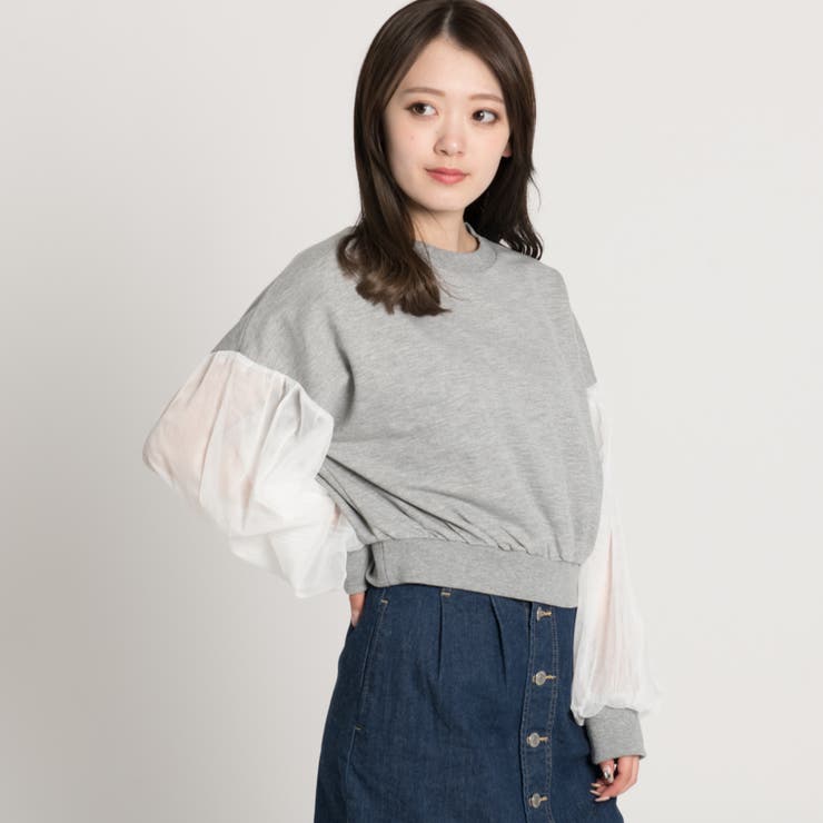 チュールスリーブスウェット BR18SP03-L037[品番：WG010029423]｜WEGO