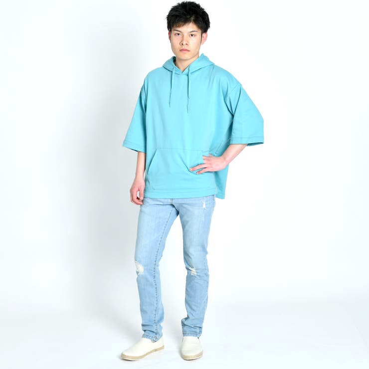 ビッグシルエット7分袖プルパーカー BR18SM03-M008[品番