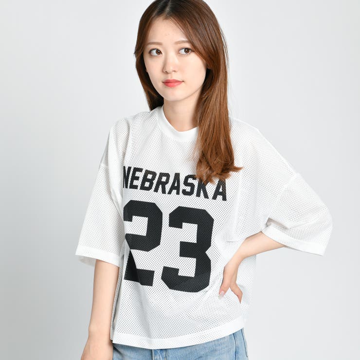 メッシュナンバリングTシャツ BR18SM04-L031[品番：WG010030451]｜WEGO