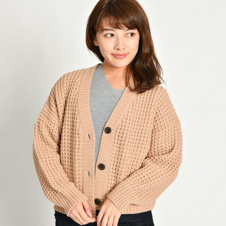 ワッフルショートカーディガン BS18AU09-L004[品番：WG010031814