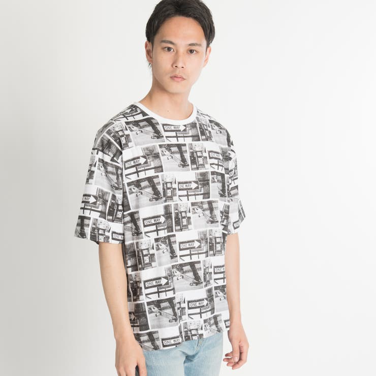 総柄ビッグシルエットフォトTシャツ JS18SM06-M011[品番