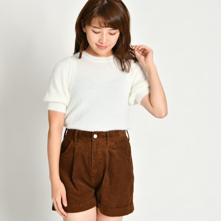 【MiuMiu】セール!激かわ ウェストフリル コーデュロイ ショーツ コーデュロイハイウエストショーツ BS18AW09-L005[品番