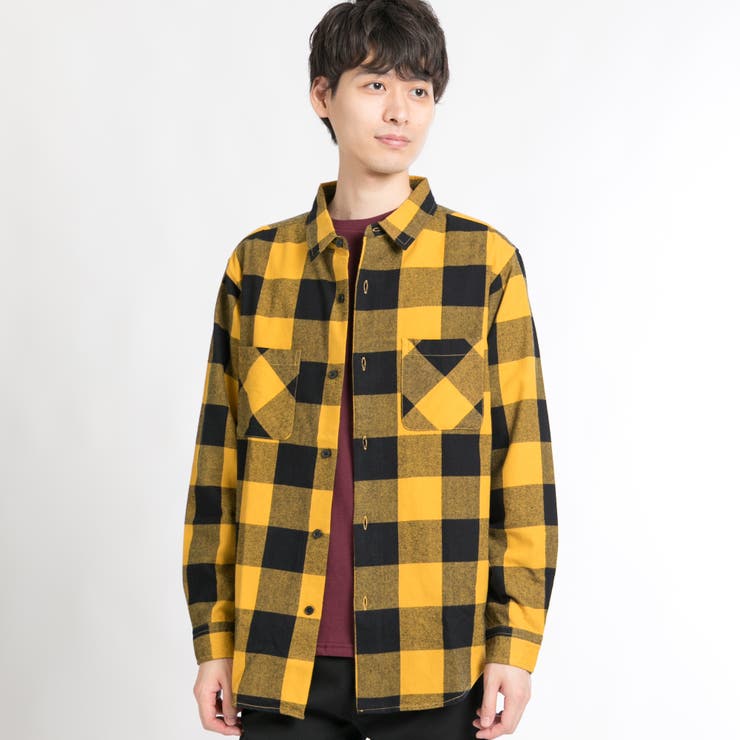 タカヒロミヤシタザソロイスト チェック ネルシャツ イエロー 50 2WAY
