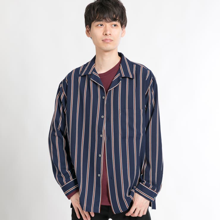 クラブストライプ開襟シャツ BR18AU09-M026[品番：WG010034436]｜WEGO