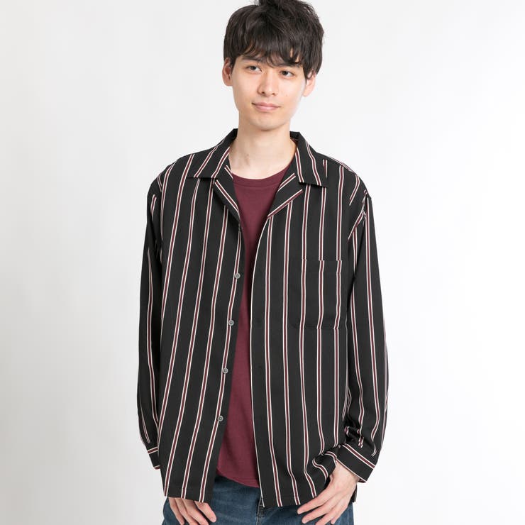 クラブストライプ開襟シャツ BR18AU09-M026[品番：WG010034436]｜WEGO