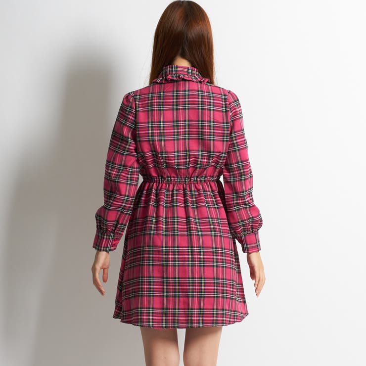 WC】タータンチェックフリルワンピース[品番：WG010035079]｜WEGO