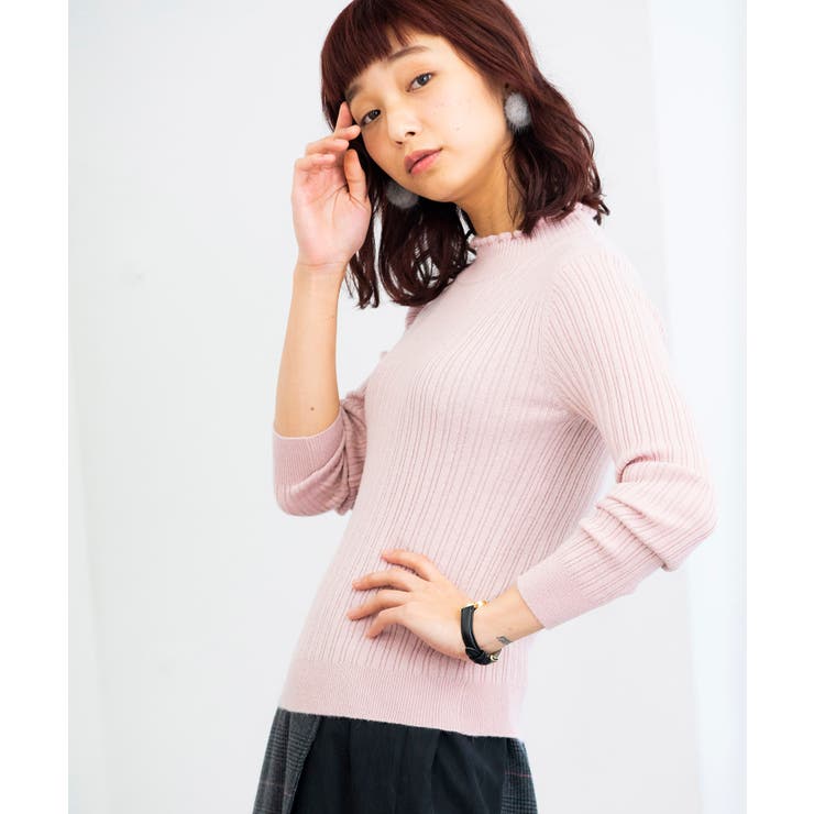 リブフリルハイネックニット BR18WN11-L033[品番：WG010035235]｜WEGO