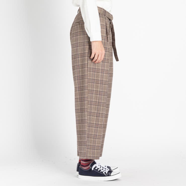 ベルト付キチェックワイド起毛スラックス BR18WN11-M017 | WEGO【MEN】 | 詳細画像2 