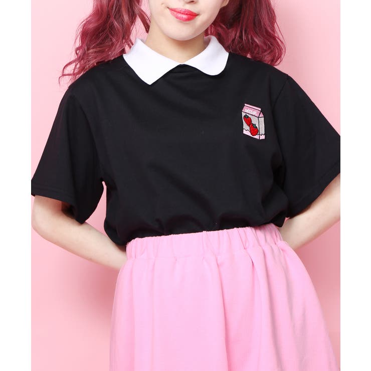 WC】イチゴミルク襟付キTシャツ[品番：WG010037008]｜WEGO【WOMEN