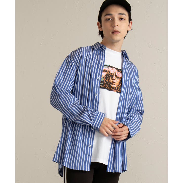 ストライプロングシャツ BR19SP03-M011[品番：WG010036844]｜WEGO【MEN