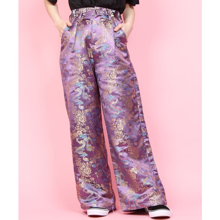 &ellecy 綸子チャイナパンツ &ellecy 綸子チャイナパンツ