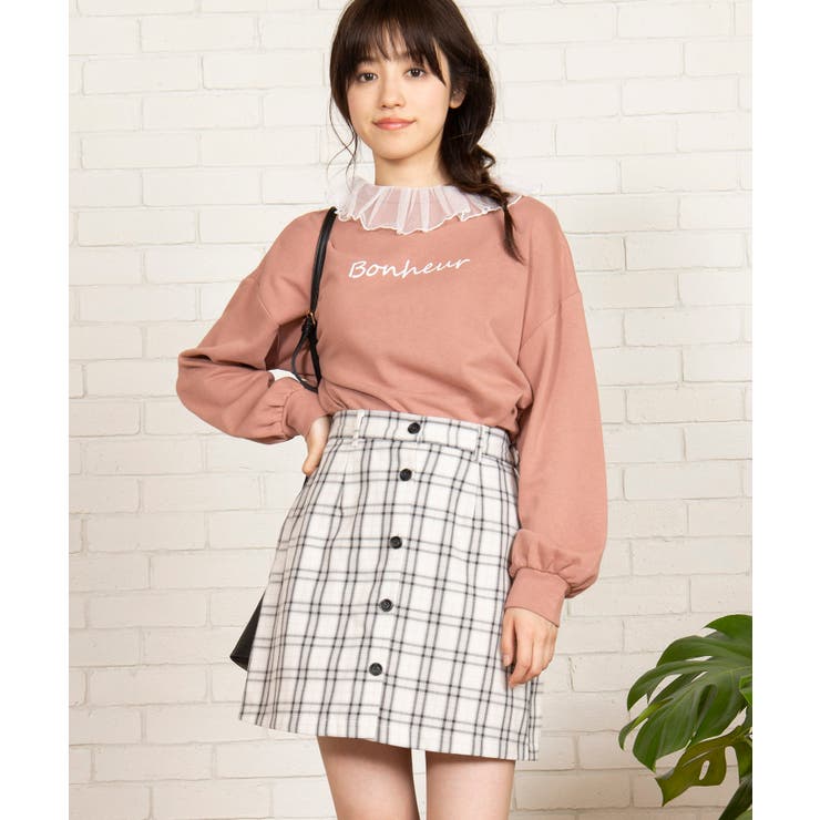 チェックフロントボタンミニスカート BR19SP03-L047[品番：WG010037331