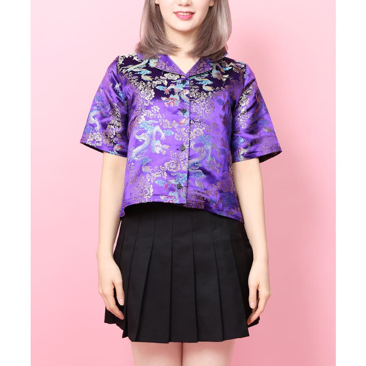 WC】チャイナ柄半袖シャツ[品番：WG010037456]｜WEGO【WOMEN