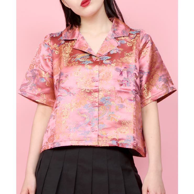 WC】チャイナ柄半袖シャツ[品番：WG010037456]｜WEGO【WOMEN