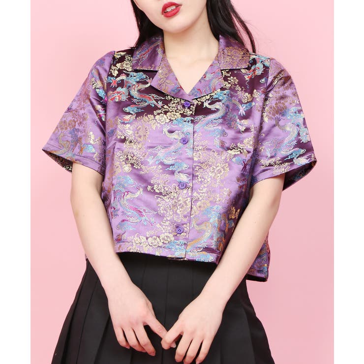 偉大な WC】チャイナ柄半袖シャツ[品番：WG010037456]｜WEGO【WOMEN トップス