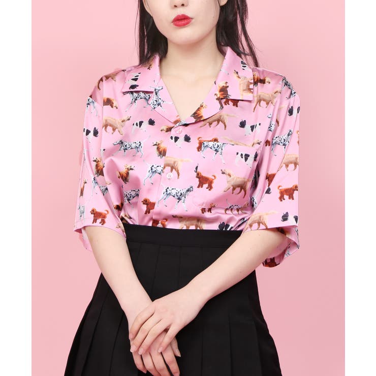 Wc Dog総柄シャツ 品番 Wg Wego Women ウィゴー のレディース ファッション通販 毎日送料無料 Shoplist ショップリスト