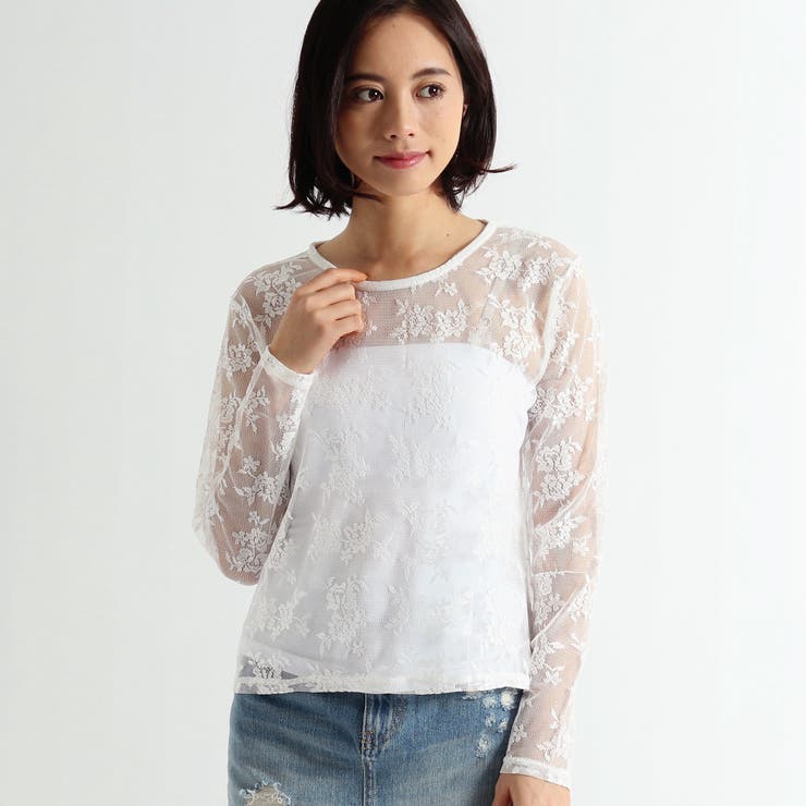 レースレイヤードTシャツ[品番：WG010001726]｜WEGO【WOMEN
