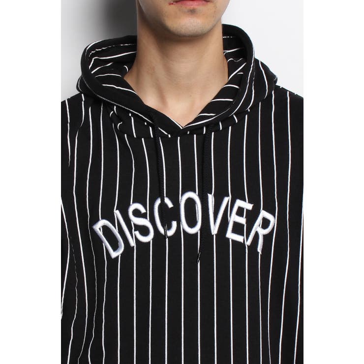 ADIDASORIGINASロゴ刺繍 ストライプパーカートレーナー黒NEW エンボス刺繍ストライプパーカー[品番：WG010002954]｜WEGO【MEN