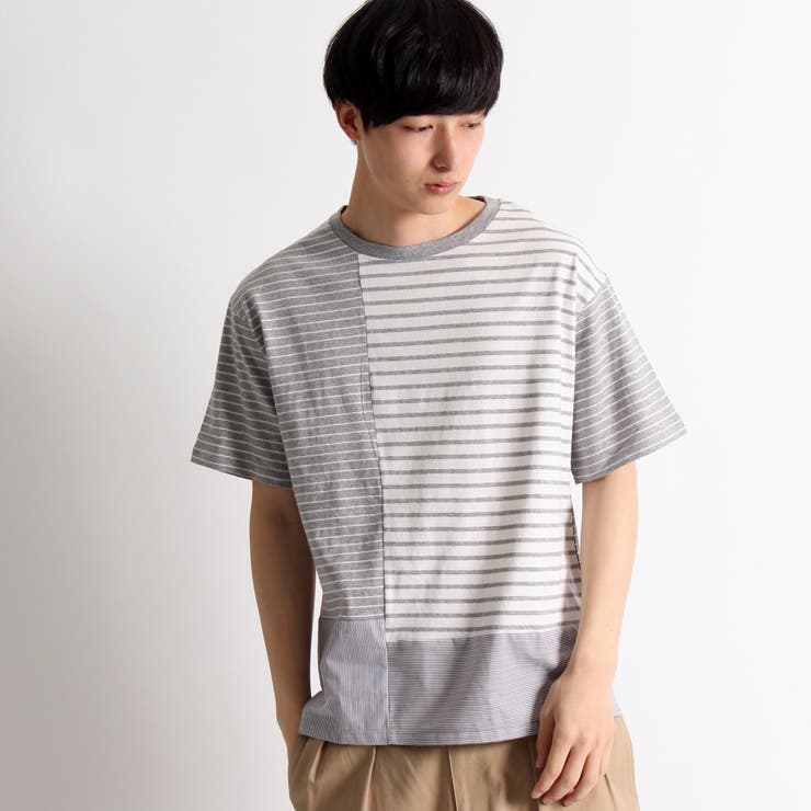 ミックスパネルボーダーtシャツ 品番 Wg Wego Men ウィゴー のメンズファッション通販 Shoplist ショップリスト