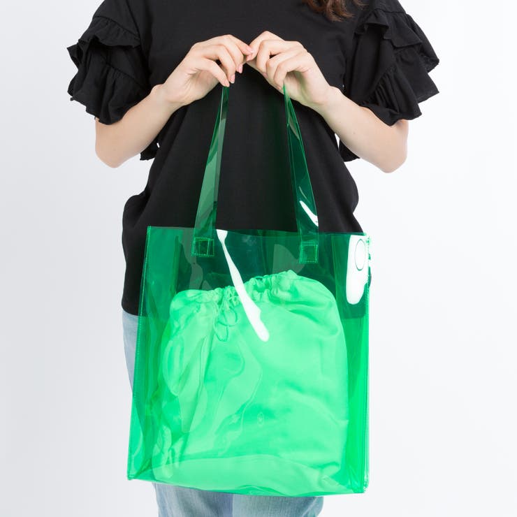 巾着付クリアトートバッグ BR17SM07-LG0048[品番：WG010020711]｜WEGO 