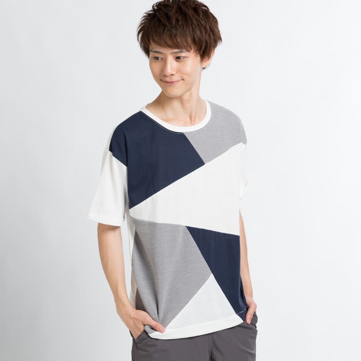 ジオメトリック切替Tシャツ BR17SM08-M018[品番：WG010021835