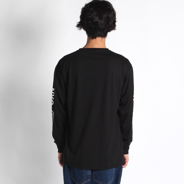 【関税込み】GCDS ブラック チェッカーボード 長袖Tシャツ チェッカーフラッグ 袖プリント 1.6インチリブ トップス