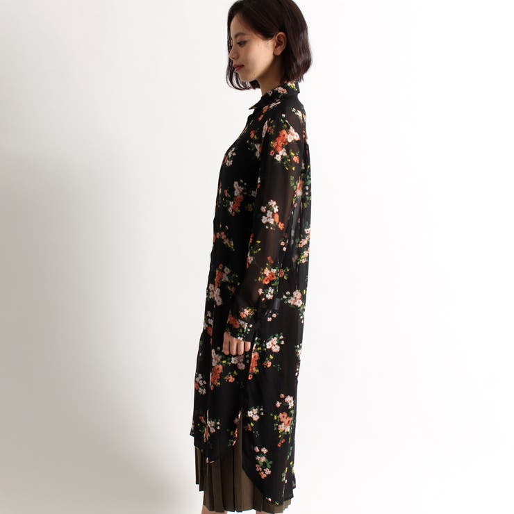 GUCCI フラワー柄 ロングシャツワンピース(170㎝？) - メルカリ