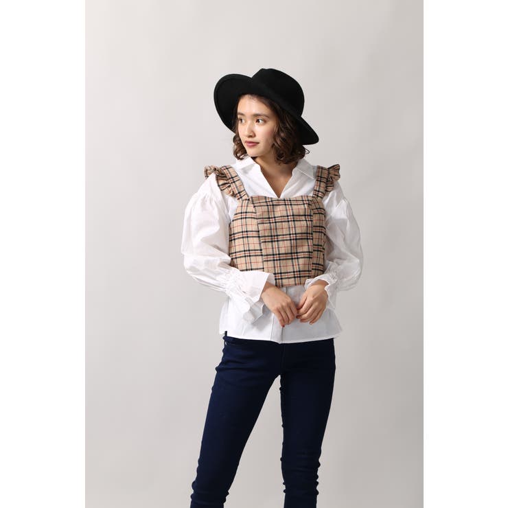 チェックフリルビスチェ BR17WN11-L031[品番：WG010024316]｜WEGO