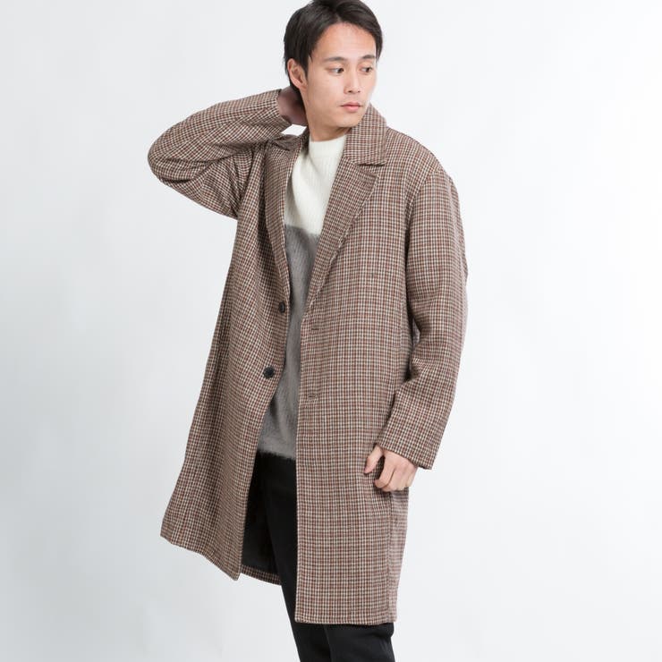 ウールチェックオーバーコート BR17WN12-M001[品番：WG010023655