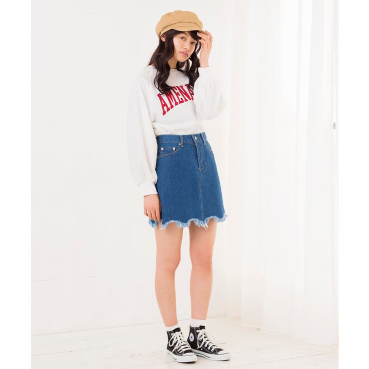 デニムリメイクミニスカート BR18SP02-L020[品番：WG010028647]｜WEGO
