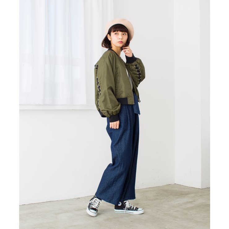 レースアップMA-1  BR18SP12-L019[品番：WG010027473]｜WEGO【WOMEN】（ウィゴー）のレディースファッション通販｜SHOPLIST（ショップリスト）