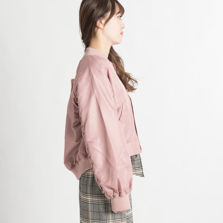 レースアップMA-1  BR18SP12-L019[品番：WG010027473]｜WEGO【WOMEN】（ウィゴー）のレディースファッション通販｜SHOPLIST（ショップリスト）