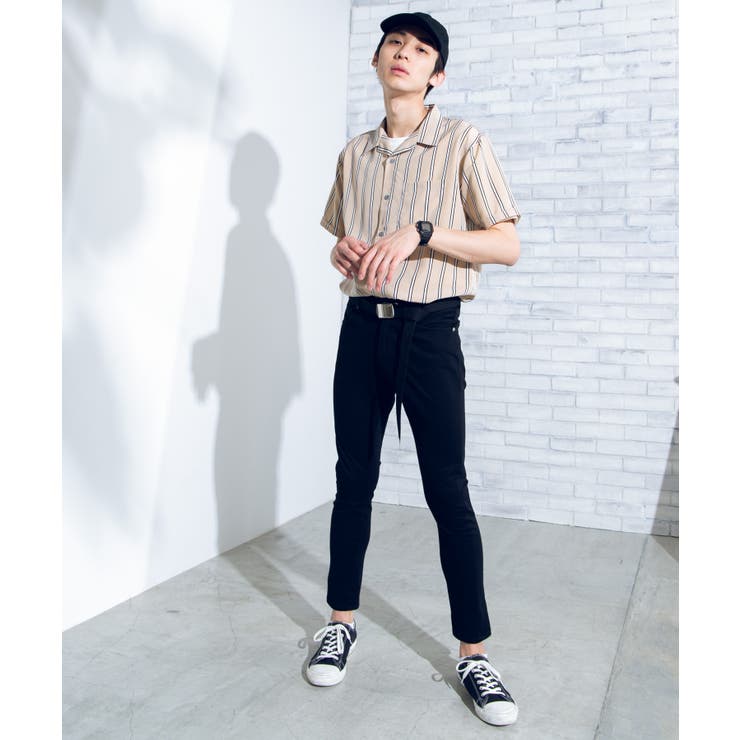 ベージュストライプ半袖開襟シャツ BR19SM04-M033 | WEGO【MEN】 | 詳細画像4 