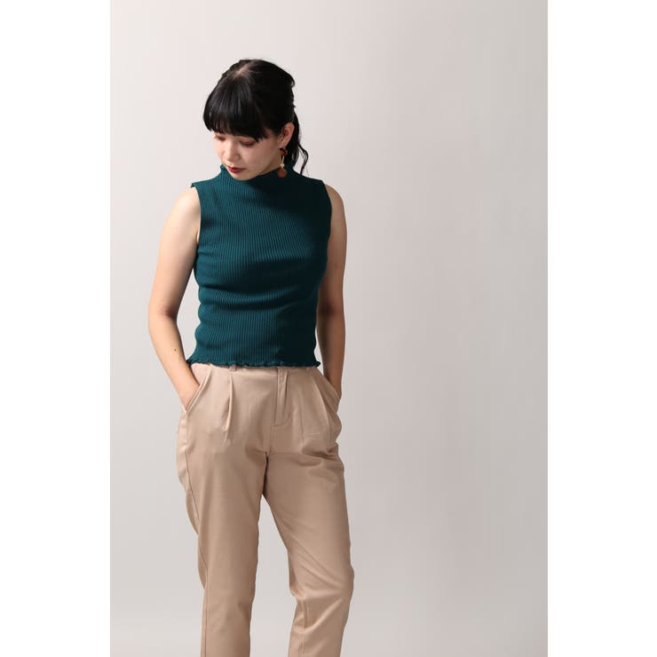 フリルネックノースリーブニット BS17AU09-L019[品番：WG010022667