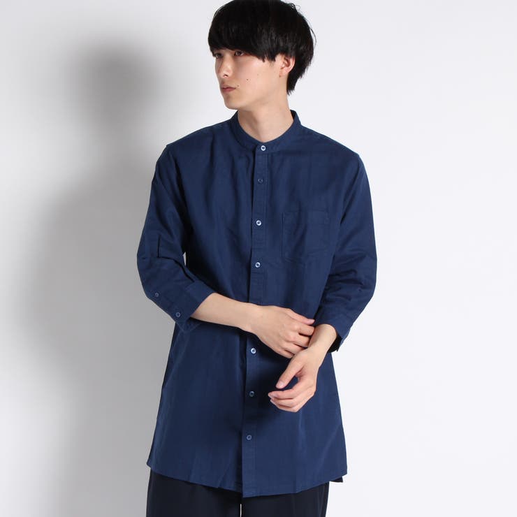 スラブリネンバンドロングシャツ7[品番：WG010020293]｜WEGO
