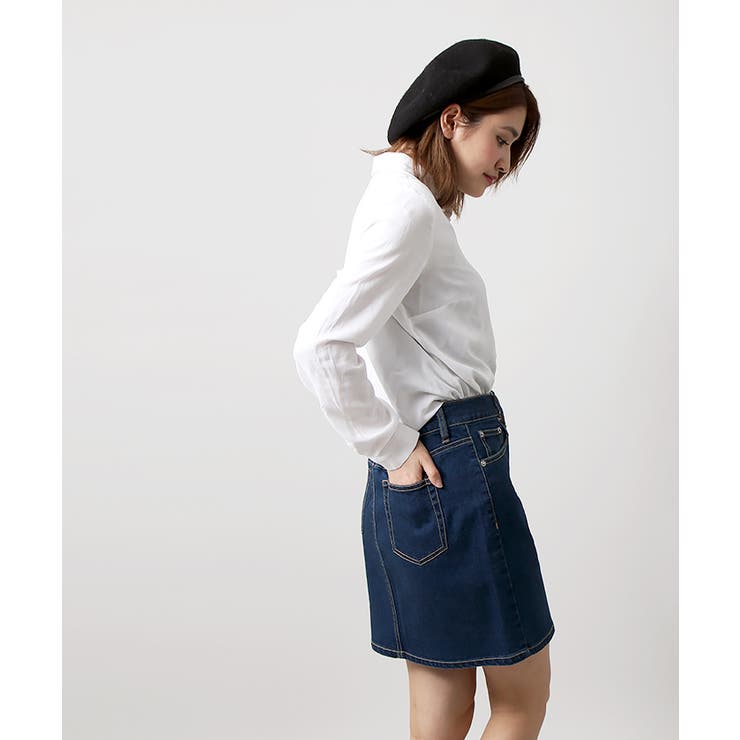【PRIDE】プライド　皮革デニムストレッチスカート　美品　39000円 PDSK3542B0004.jpg?t=20230918115349