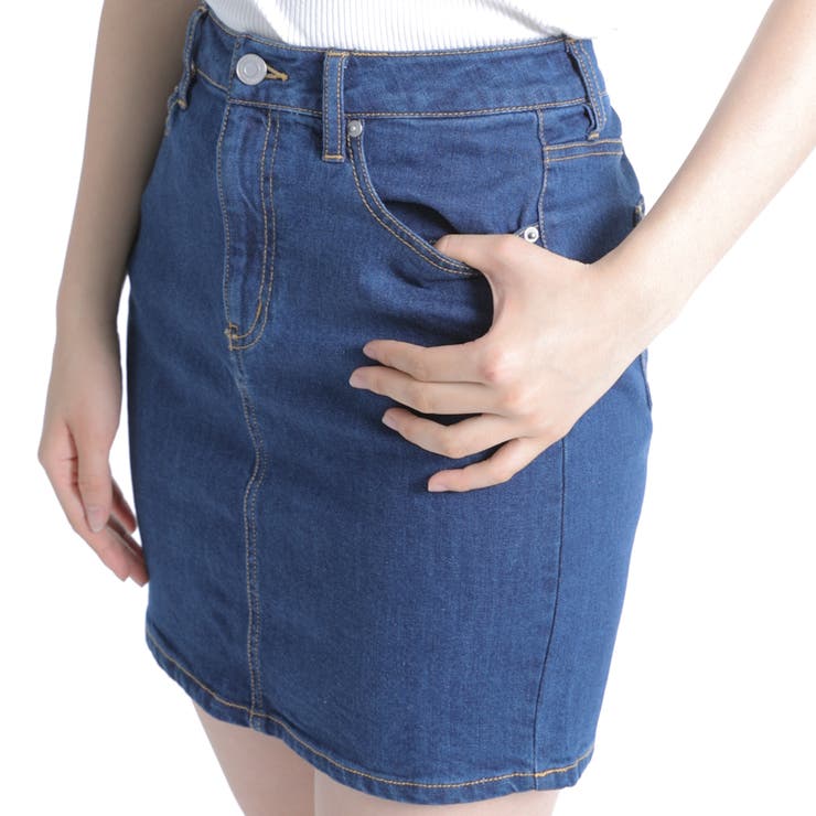 ストレッチタイトスカート デニム denim 春先行[品番