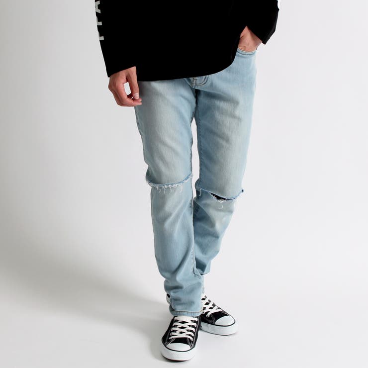 クラッシュデニムスキニーパンツ Bs17sp04 M003 品番 Wg Wego Men ウィゴー のメンズ ファッション通販 Shoplist ショップリスト
