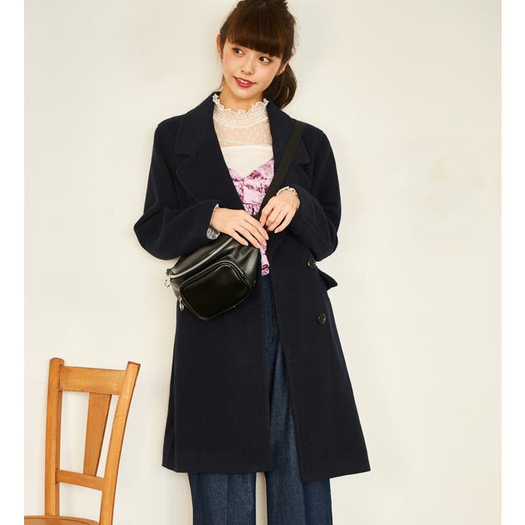 BIGカラーダブルチェスターコート  BS17WN10-L003[品番：WG010020490]｜WEGO【WOMEN】（ウィゴー）のレディースファッション通販｜SHOPLIST（ショップリスト）