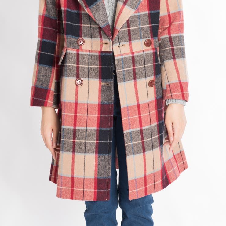 チェックダブルチェスターコート BS17WN11-L041[品番