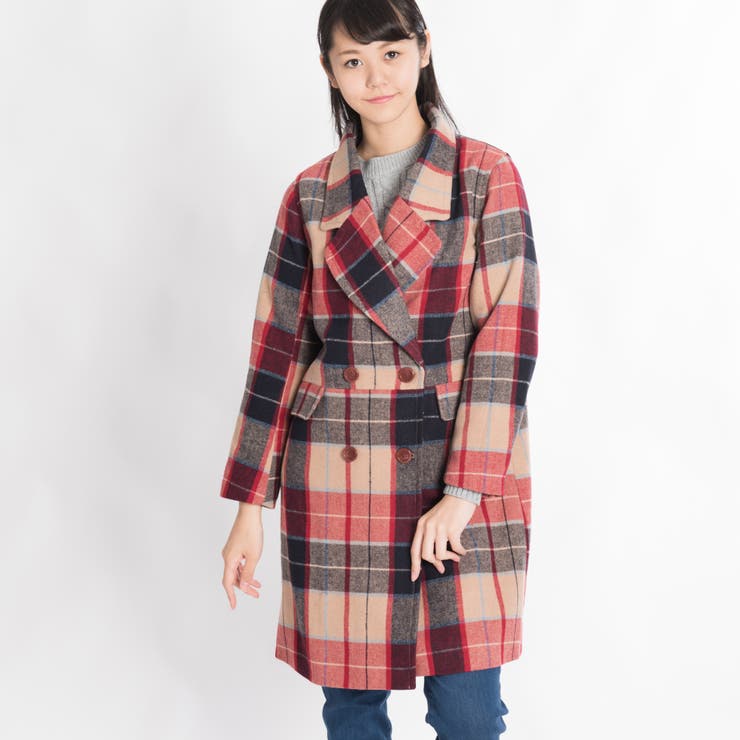 チェックダブルチェスターコート BS17WN11-L041[品番