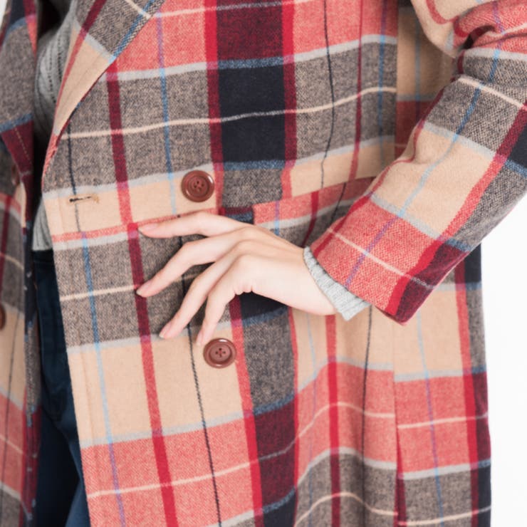 チェックダブルチェスターコート BS17WN11-L041[品番：WG010025246