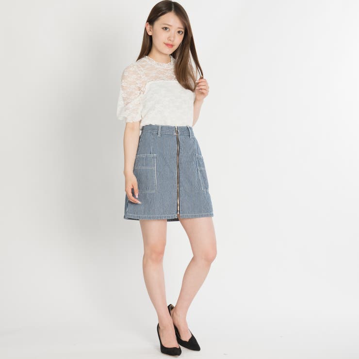 フロントZIP台形ミニスカート BS18SP12-L032[品番：WG010027630]｜WEGO