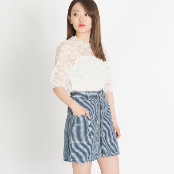 フロントZIP台形ミニスカート BS18SP12-L032[品番：WG010027630]｜WEGO