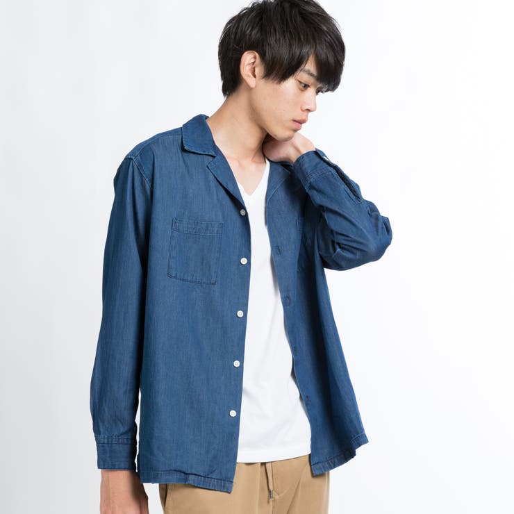 デニムオープンカラーシャツ BV17AU09-M005[品番：WG010022324]｜WEGO 