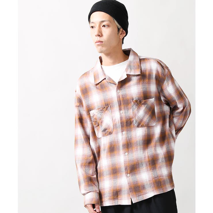 オンブレオープンカラーネルシャツ BV17AU10-M015[品番：WG010023967