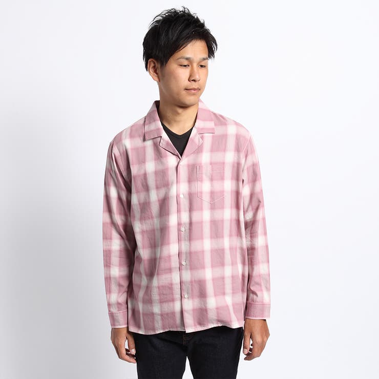 オンブレチェックオープンカラーシャツ BV17SP03-M008[品番